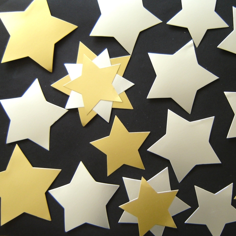 Gold and Silver Stars Card Cut Outs Assorted