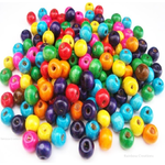 Multicoloured Small Round Wooden Beads