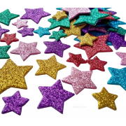 Peel And Stick Glitter Foam Stars