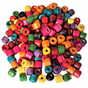 Small Wooden Rainbow Tube Shape Beads