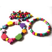 Small Wooden Rainbow Tube Shape Beads
