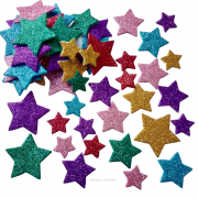 Peel And Stick Glitter Foam Stars