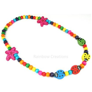 Multicoloured Small Round Wooden Beads