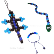Black and Blue Mixed Pony Beads