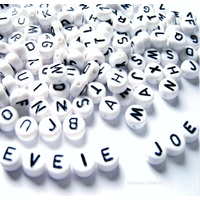 Black and White Letter Beads
