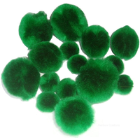Dark Green Pom Poms 20mm