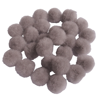 Grey Pom Poms 40mm - 30 Pack