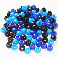 Black and Blue Mixed Pony Beads