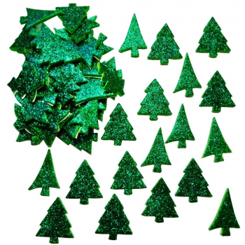 Glitter Christmas Trees Foam Stickers