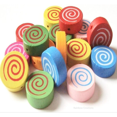 Wooden Spiral Beads