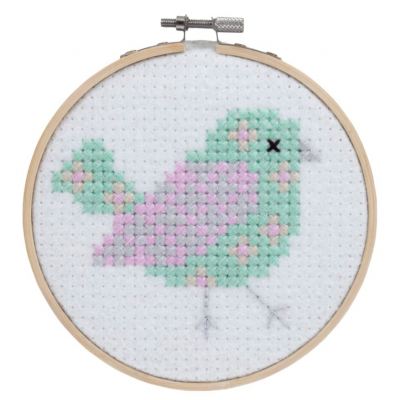 Felt Cross Stitch Hoop Kit for Beginners