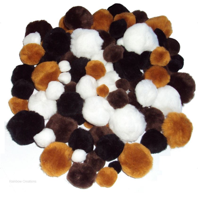 Pom Poms Assorted Animal Colours