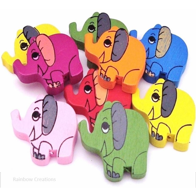 Wooden Elephant Beads