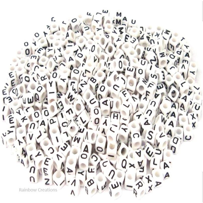 Bulk Alphabet Cube Letter Beads
