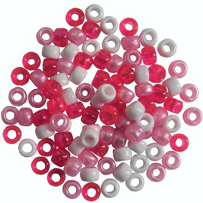 Pink and White Pony Beads