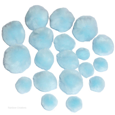 Light Blue Craft Pom Poms