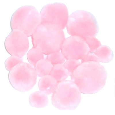Pink Pom Poms 40mm 100 Pack