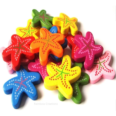 Wooden Starfish Beads