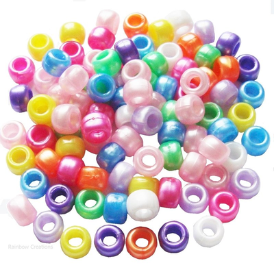 Pearlised Pony Beads for Hair Braiding