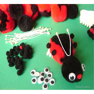 Pom Pom Ladybird Kit Bulk Classpack
